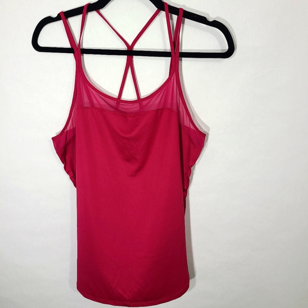 RBX Women's Large L Active Workout tank top Fuchsia Pink With Criss Cross Straps